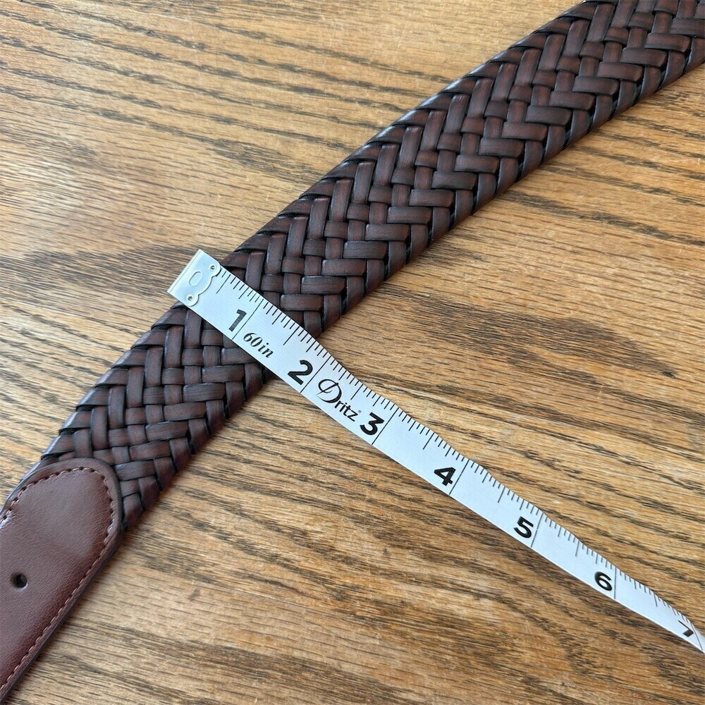 CTM Mens Belt Brown Braided Size 44 Silver Buckle - Picture 6 of 6